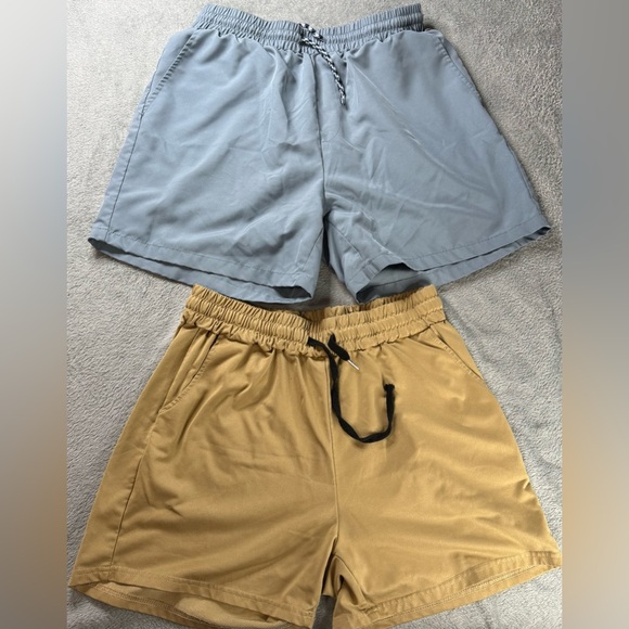 SHEIN brand Men's Blue and Tan Shorts Medium - Picture 1 of 6